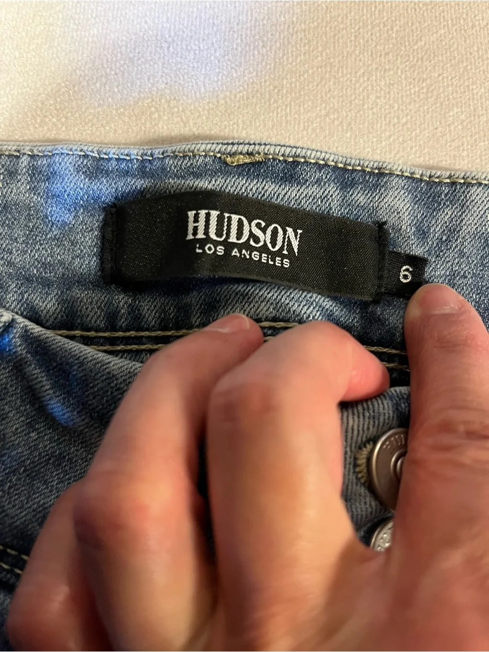 Hudson Los Angeles Ankle Straight Jeans Women 6 Blue Mid Rise Stretch